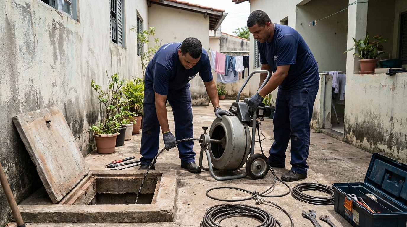 Desentupimento de Coluna Sanitária em Pelotas‑RS